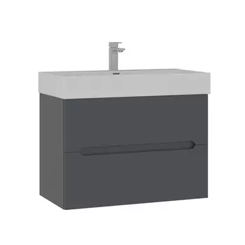 Мебель для ванной ORKA Malta 80 см 2 ящика, подвесная, антрацит матовый