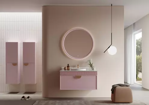 Мебель для ванной ORKA Molino 100 см подвесная, розовая матовая