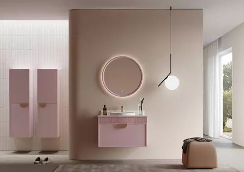 Мебель для ванной ORKA Molino 80 см подвесная, розовая матовая