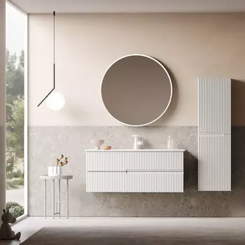 Мебель для ванной ORKA Moonlight 120 см 2 ящика, подвесная, белая матовая