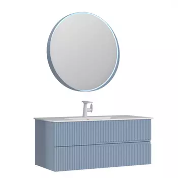 Мебель для ванной ORKA Moonlight 120 см 2 ящика, подвесная, голубая матовая