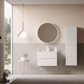 Мебель для ванной ORKA Moonlight 70 см 2 ящика, подвесная, белая матовая