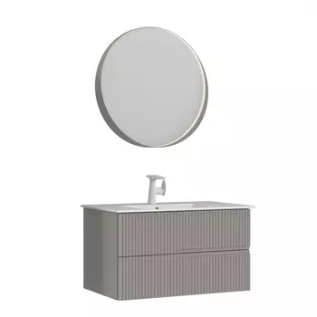 Мебель для ванной ORKA Moonlight 91 см 2 ящика, подвесная, бежевая матовая