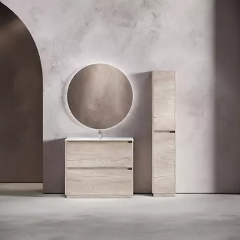 Тумба с раковиной Sancos Libra Floor LB100FEG 100 см напольная, 2 ящика, дуб галифакс натуральный