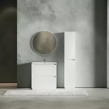 Тумба с раковиной Sancos Libra Floor LB80FW 80 см напольная, 2 ящика, белая