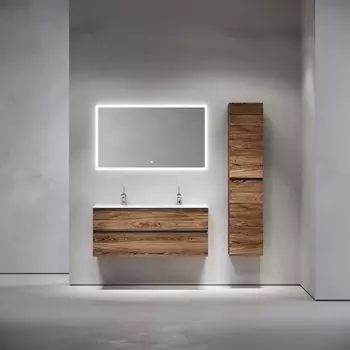 Тумба с раковиной Sancos Urban UR120-2ECH 120 см подвесная, 2 ящика, раковина с двумя чашами, дуб чарльстон