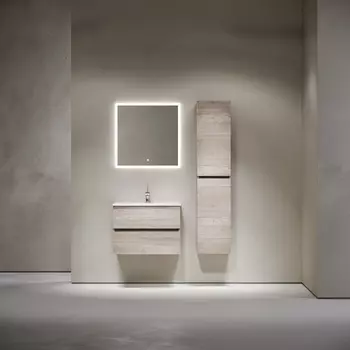 Тумба с раковиной Sancos Urban UR70EG 70 см подвесная, 2 ящика, дуб галифакс натуральный