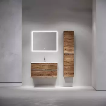 Тумба с раковиной Sancos Urban UR90ECH 90 см подвесная, 2 ящика, дуб чарльстон