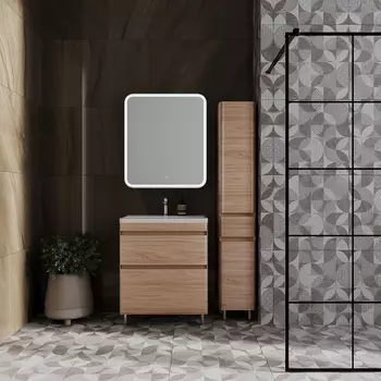 Мебель для ванной Style Line Атлантика 70 см Люкс напольная, 2 ящика, ясень перламутр