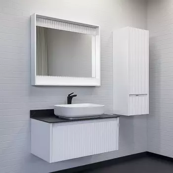 Мебель для ванных комнат Comforty Марсель 90 белый матовый с прямоугольной раковиной