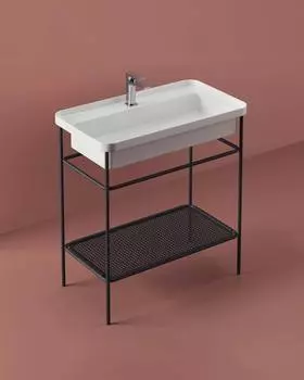 Консоль с раковиной Artceram Fuori Scala 80 см черная матовая