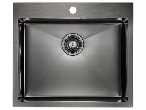 Кухонная мойка Paulmark KRONER 59 PM215951-GM вороненая сталь