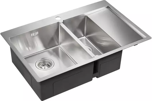 Кухонная мойка Paulmark Liga 78 см PM227851-BSL брашированная нержавеющая сталь, левая