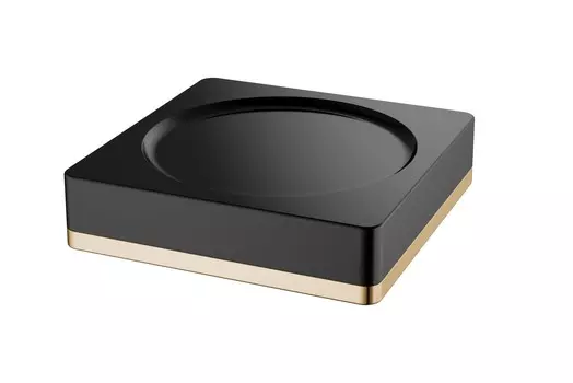 Мыльница Boheme 10960-B-G черная, золото