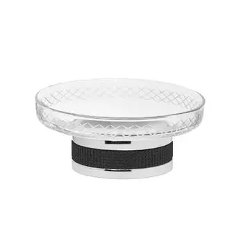 Мыльница Boheme Royal Cristal 10930-CR-B хром, черная