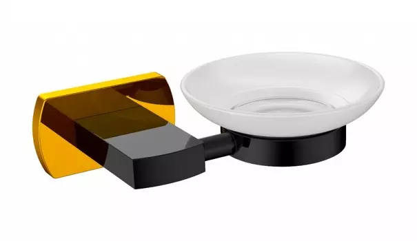 Мыльница CeramaLux Azzuro 95604 черная, золото