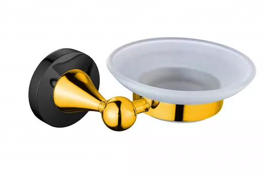 Мыльница CeramaLux Luxury 57504 черная, золото