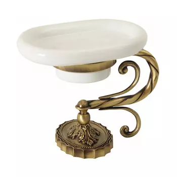 Мыльница Migliore Edera 16896 бронза, белая