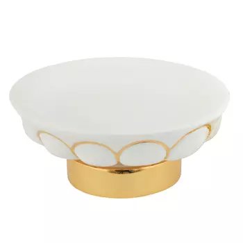 Мыльница настольная Migliore Olivia 17509 белая, декор золото