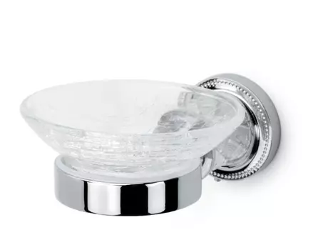 Мыльница стеклянная для ванной комнаты Boheme Murano Cristal 10903-CRST-СH хром