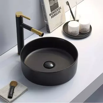 Накладная раковина Comforty 9110 MB 39 см, черная матовая