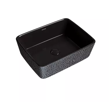 Накладная раковина Grossman Color 48 см GR-3016BBL черная с декором