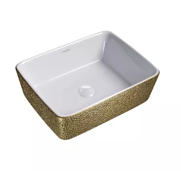 Накладная раковина Grossman Color 48 см GR-3016GWL золото снаружи, белая внутри