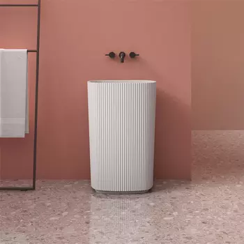 Напольная раковина из искусственного камня NTBAGNO 55 см NT701 белый