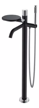 Напольный смеситель для ванны Boheme Stick 129-BCR черный с хромированной ручкой black diamond chrome