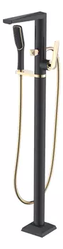 Напольный смеситель для ванны Boheme Venturo 389-B черный, золото