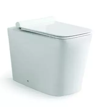 Напольный унитаз SantiLine SL-5021 безободковый, с сиденьем микролифт, белый