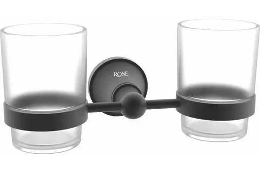 Подстаканник двойной Rose RG1922H подвесной, черный