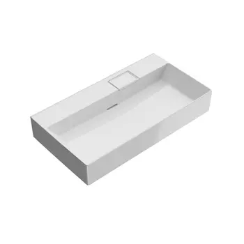 Подвесная раковина Kerama Marazzi Logica 90 см LO.wb.90.0 без отверстия под смеситель, белая глянцевая