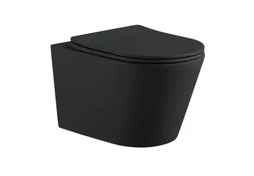 Подвесной унитаз Aquatek Вега AQ1905-MB безободковый, с крышкой микролифт, черный матовый