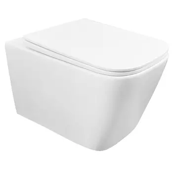 Подвесной унитаз Azario Boca AZ-1048 A безободковый, с крышкой микролифт, белый