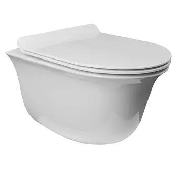 Подвесной унитаз Azario Felice AZ-0051 безободковый, с крышкой микролифт, белый