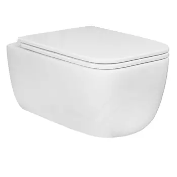 Подвесной унитаз Azario Flavia AZ-0076-UQ1 безободковый, с крышкой микролифт и смывом торнадо, белый