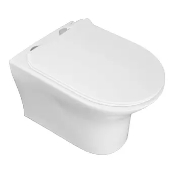 Подвесной унитаз Azario Fretta Round AZ-2617E безободковый, с крышкой микролифт, белый