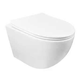 Подвесной унитаз Azario Grado AZ-0046 безободковый, с крышкой микролифт, белый