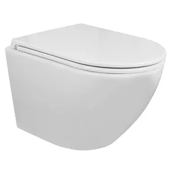 Подвесной унитаз Azario Grado AZ-0046N безободковый, с крышкой микролифт, белый