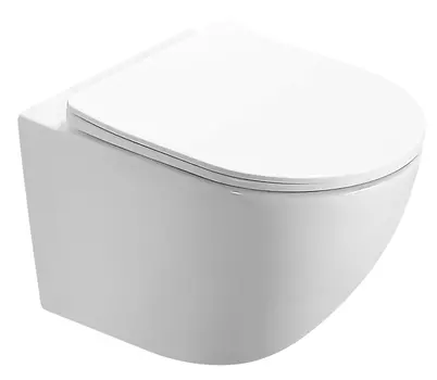 Подвесной унитаз Azario Morano AZ-450W безободковый, с крышкой микролифт, белый