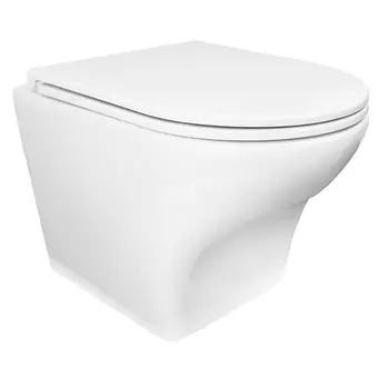 Подвесной унитаз Azario Porta AZ-0064 безободковый, с крышкой микролифт, белый