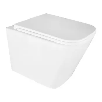 Подвесной унитаз Azario Teramo AZ-0052-UQ1 безободковый, с крышкой микролифт и смывом торнадо, белый