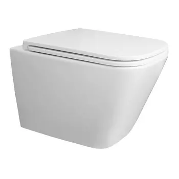 Подвесной унитаз Azario Teramo AZ-0052-UQ3 безободковый, с крышкой микролифт и смывом торнадо, белый