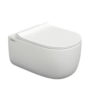 Подвесной унитаз Berges Ego XL 82228 безободковый, с сиденьем микролифт, белый