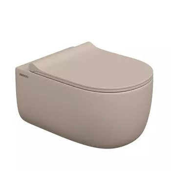 Подвесной унитаз Berges Ego XL 82728 безободковый, с сиденьем микролифт, бежевый