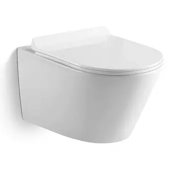 Подвесной унитаз Black&White W-703 безободковый с крышкой