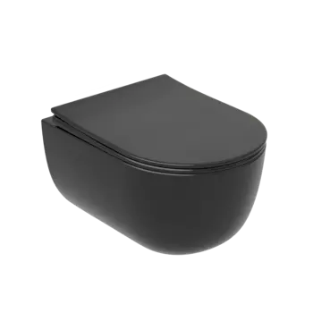 Унитаз подвесной Ceramica Nova Modena CN6063MB безободковый, с сиденьем микролифт, черный матовый
