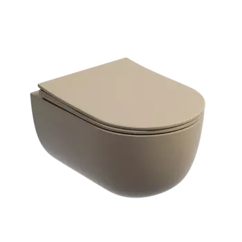Унитаз подвесной Ceramica Nova Modena CN6063MC безободковый, с сиденьем микролифт, капучино матовый