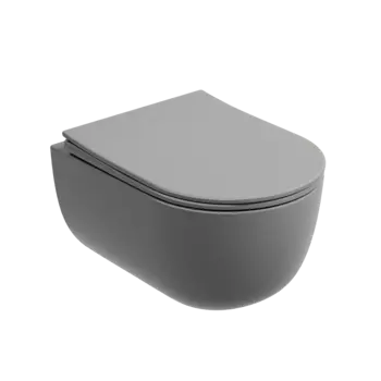 Унитаз подвесной Ceramica Nova Modena CN6063MH безободковый, с сиденьем микролифт, антрацит матовый